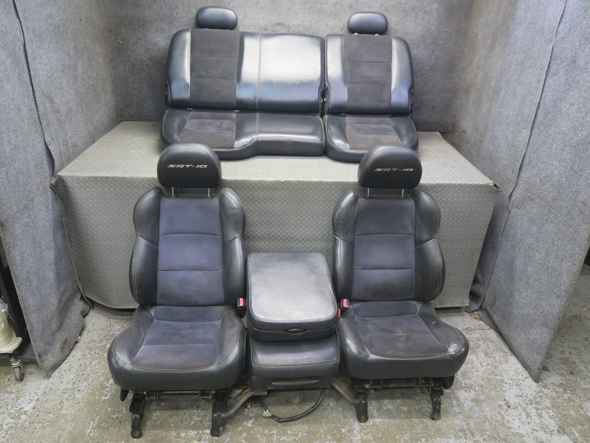 2005 Dodge RAM SRT10 Crew CAB DR Front & Rear Sport Leather Suede Seat Set Dmgd