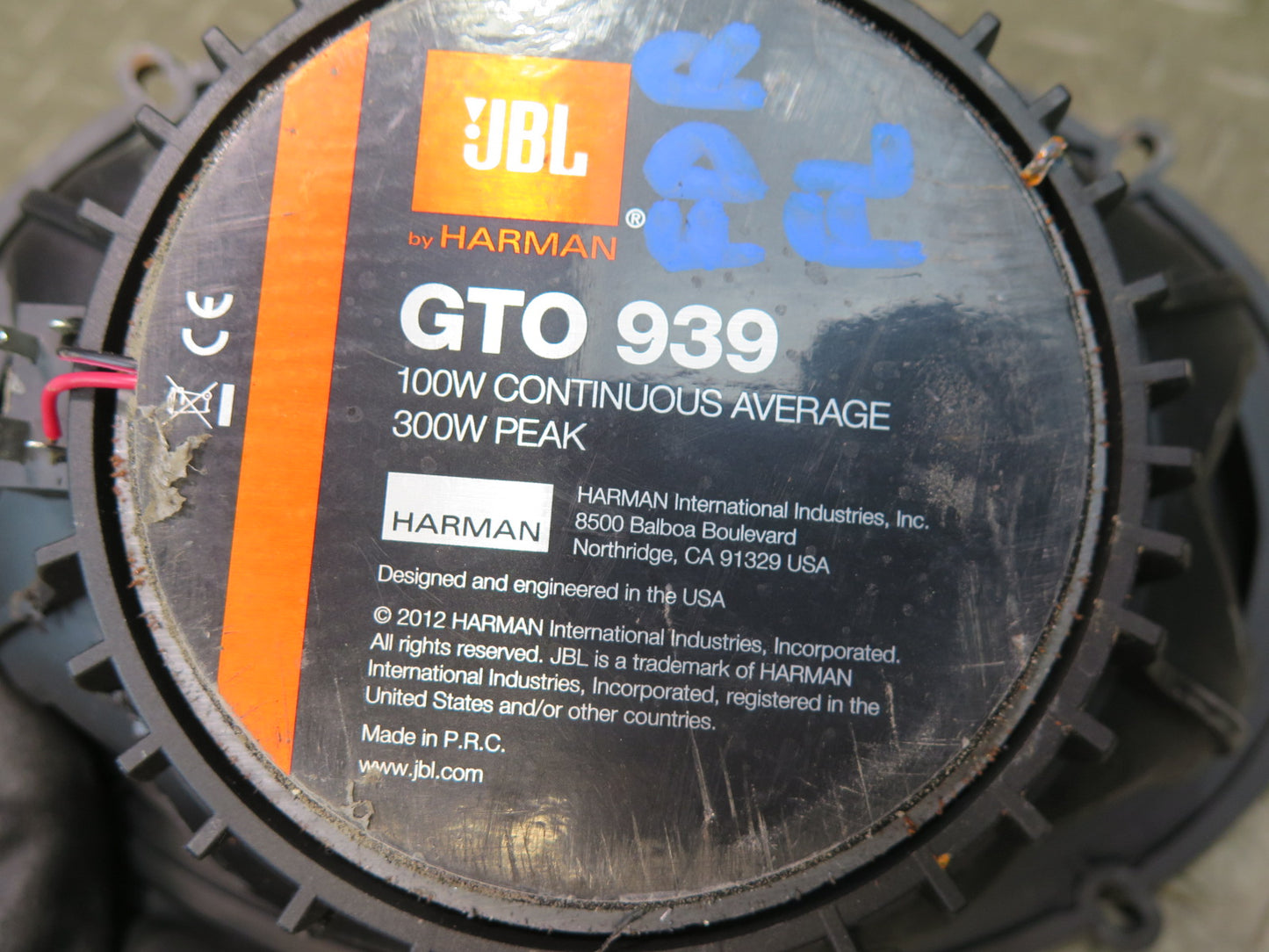 JBL GTO 939 Coaxial 3-WAY Audio Speaker 6x9" Set of 2