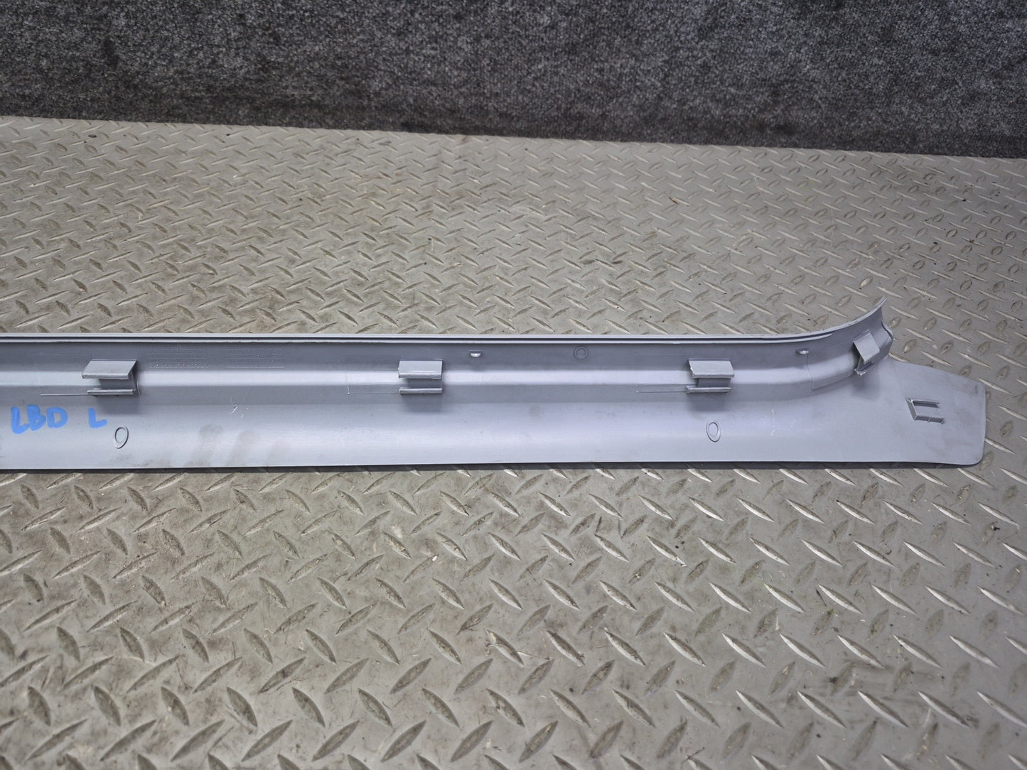 01-06 BMW E46 330CI Convert Front Left Door Scuff Sill Plate Trim Cover Gray OEM