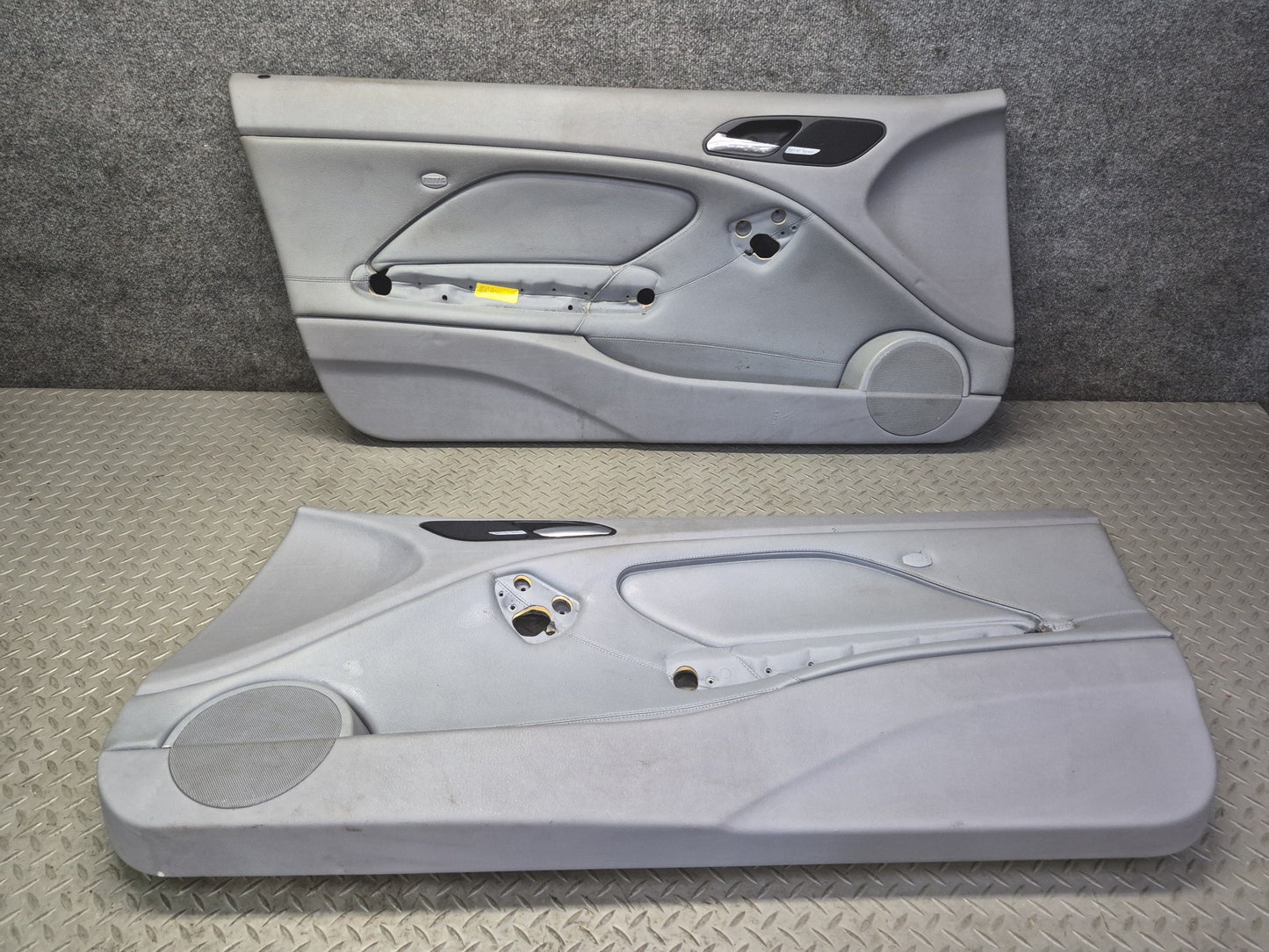 01-06 BMW E46 330ci Coupe Convert Front Door Trim Cover Panel Set Gray 110K OEM