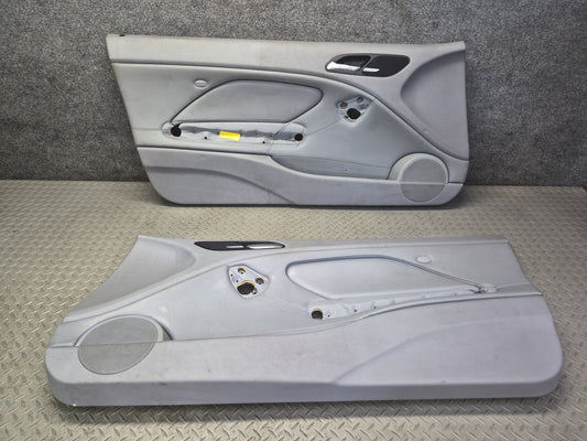 01-06 BMW E46 330ci Coupe Convert Front Door Trim Cover Panel Set Gray 110K OEM
