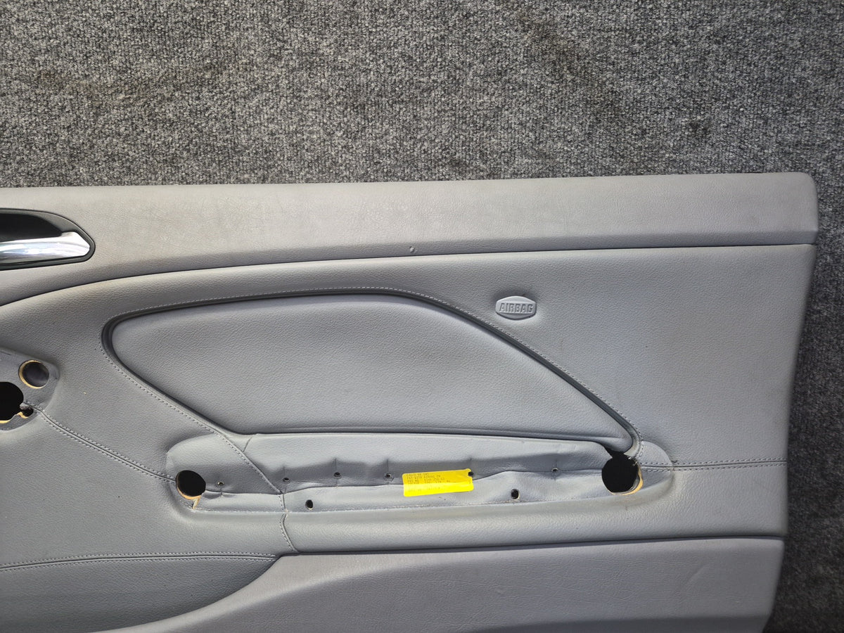 01-06 BMW E46 330ci Coupe Convert Front Door Trim Cover Panel Set Gray 110K OEM