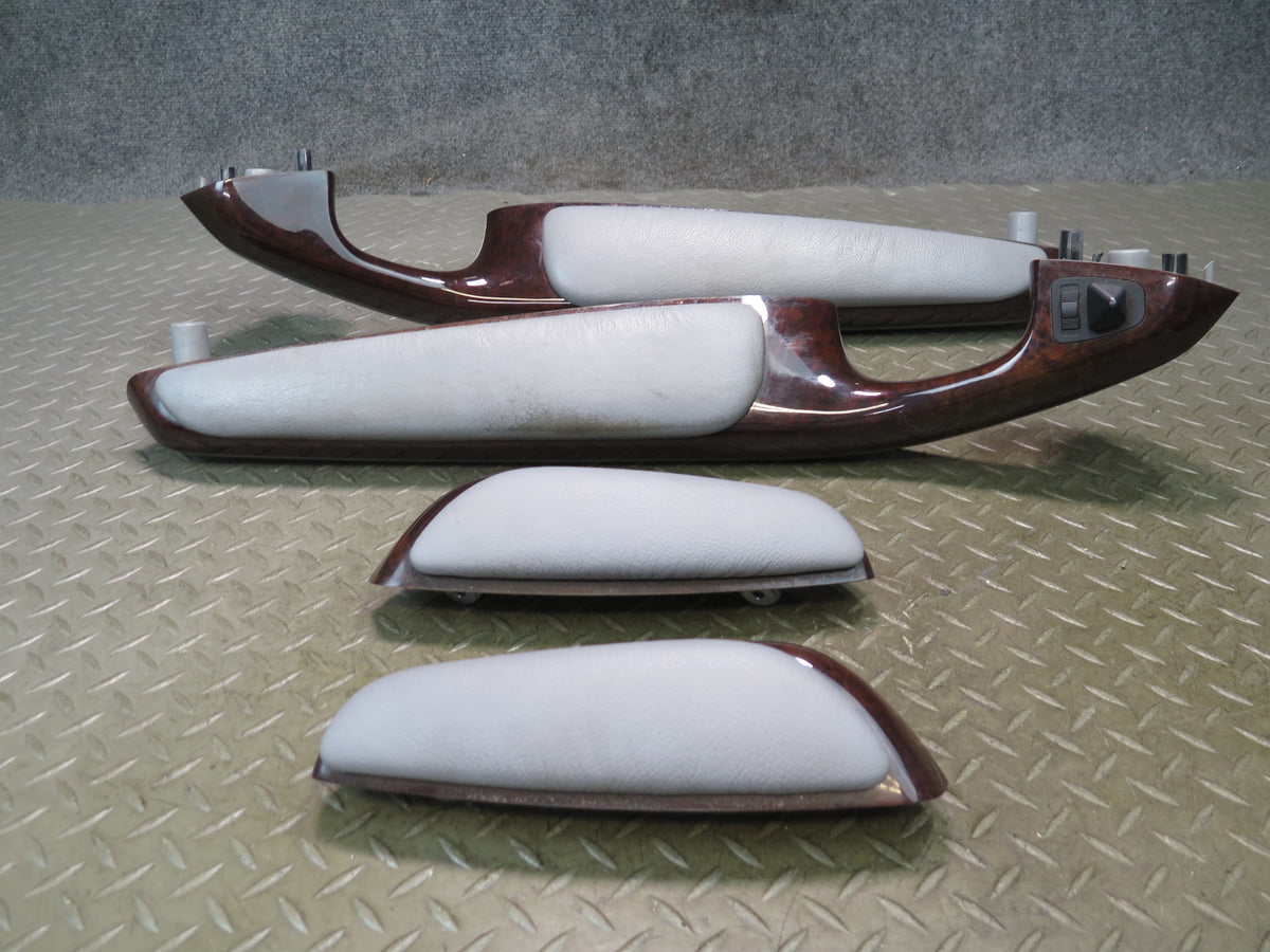 01-06 BMW E46 330Ci Convert Front & Rear Door Quarter Armrest Trim Wood Set OEM