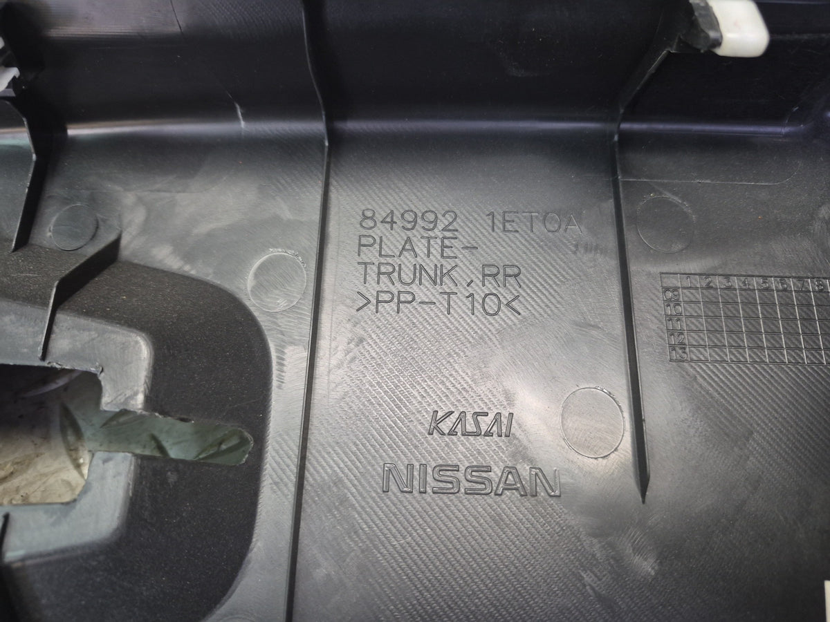 10-19 Nissan Z34 370Z Convertible Rear Trunk Scuff Sill Plate Trim Panel OEM