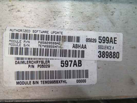 2005 Dodge RAM SRT10 DR 8.3L ECU ECM Engine  Control Module Unit 05029599AE OEM
