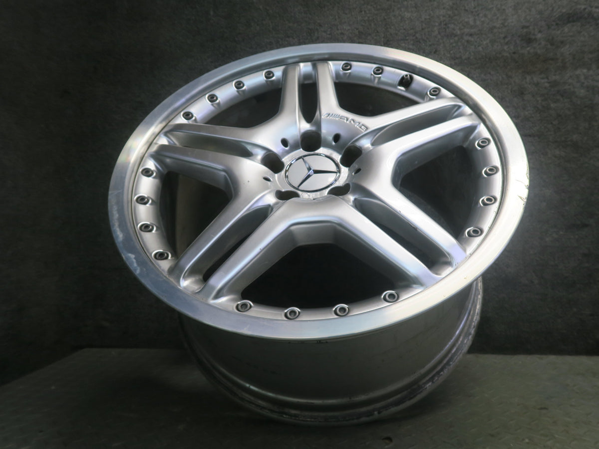03-12 Mercedes R230 AMG Rear 19" R19 Alloy Wheel Rim 19x10J ET28 Silver OEM
