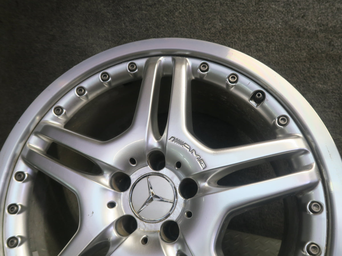 03-12 Mercedes R230 AMG Rear 19" R19 Alloy Wheel Rim 19x10J ET28 Silver OEM