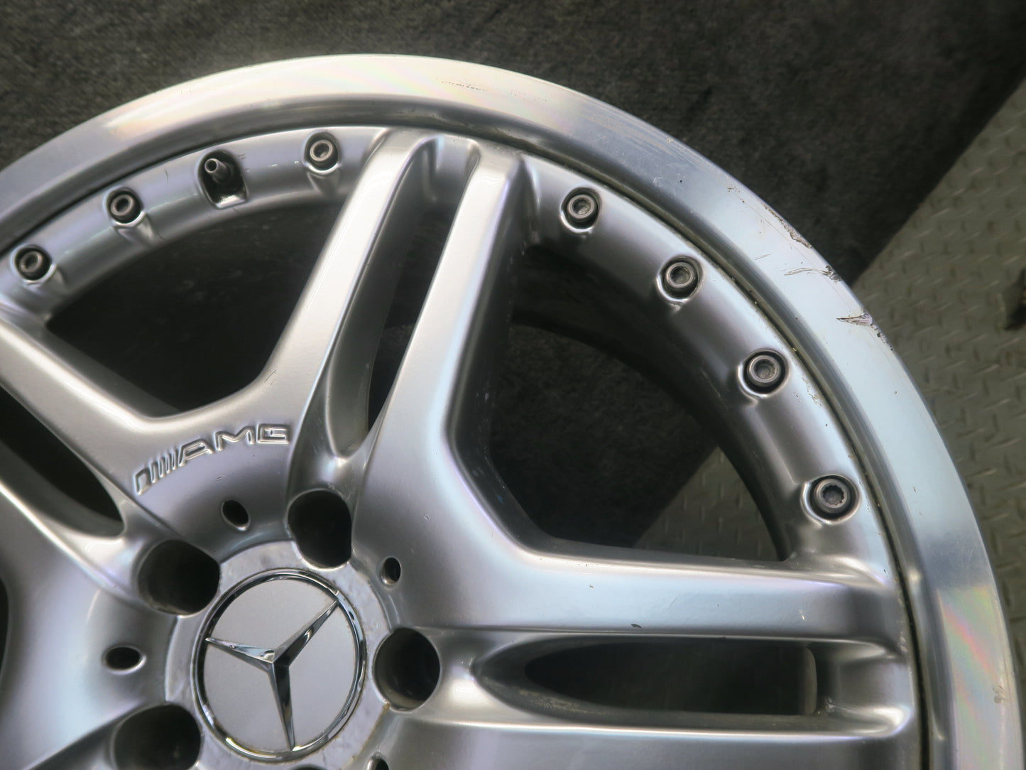 03-12 Mercedes R230 AMG Rear 19" R19 Alloy Wheel Rim 19x10J ET28 Silver OEM