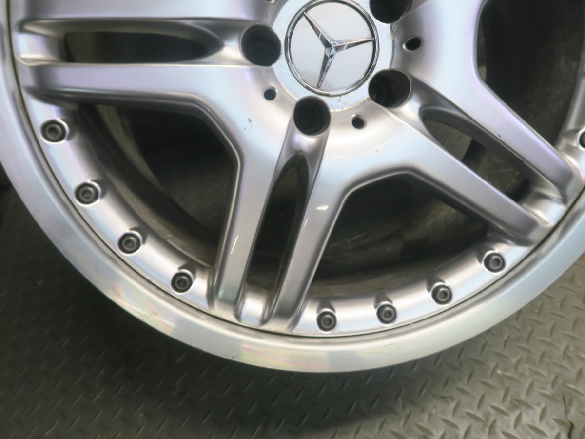 03-12 Mercedes R230 AMG Rear 19" R19 Alloy Wheel Rim 19x10J ET28 Silver OEM