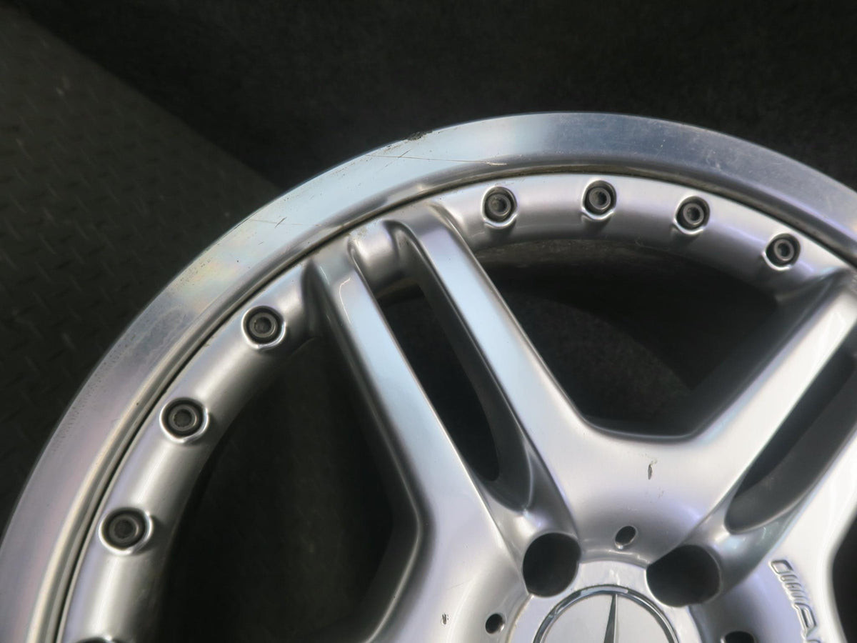03-12 Mercedes R230 AMG Rear 19" R19 Alloy Wheel Rim 19x10J ET28 Silver OEM
