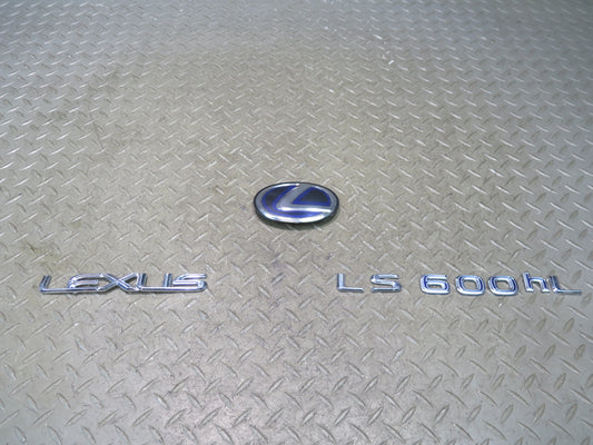 08-12 Lexus UVF46L LS600hL Rear Trunk Lid Emblem Logo Badge Symbol Set OEM