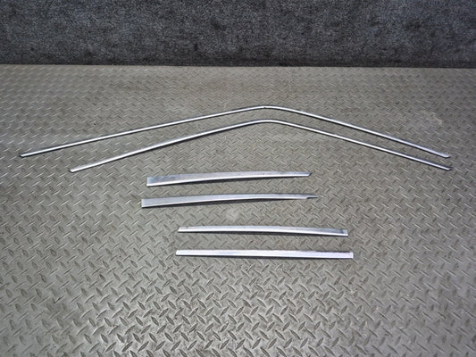86-91 Mercedes W126 Sedan Set of 6 Front & Rear Left Door Chrome Molding OEM