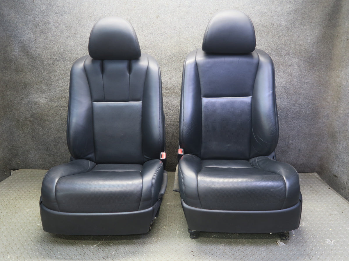 10-12 Lexus UVF46L LS600h Set of 2 Front Left & Right Leather Seat Black OEM