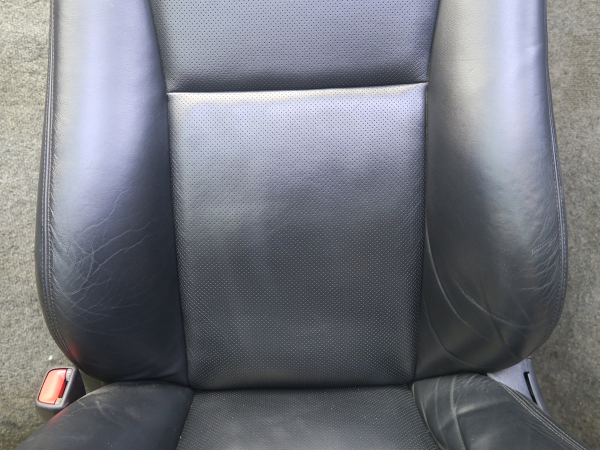 10-12 Lexus UVF46L LS600h Set of 2 Front Left & Right Leather Seat Black OEM