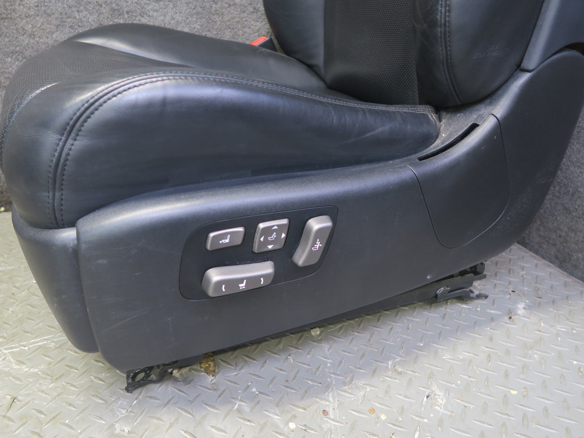 10-12 Lexus UVF46L LS600h Set of 2 Front Left & Right Leather Seat Black OEM
