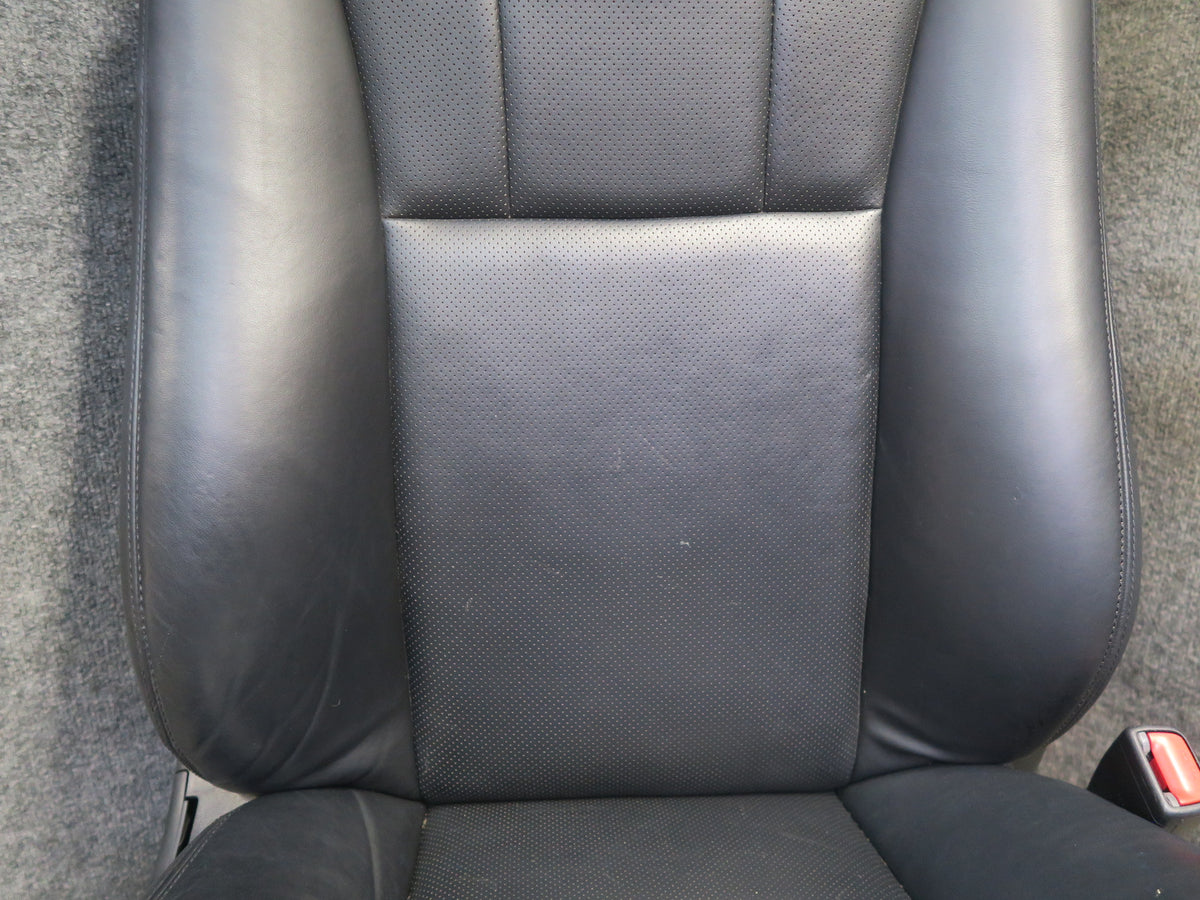 10-12 Lexus UVF46L LS600h Set of 2 Front Left & Right Leather Seat Black OEM