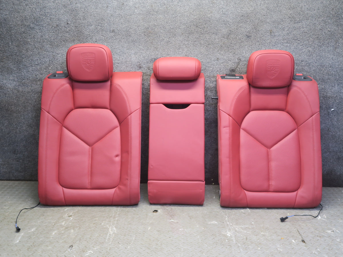 2015-2018 Porsche Macan Front & Rear Heated Perforated Leather Seat Set RED