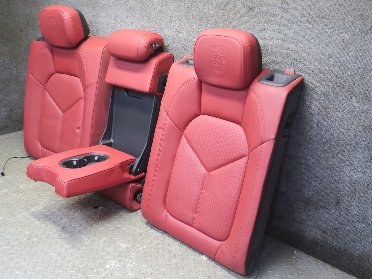 2015-2018 Porsche Macan Front & Rear Heated Perforated Leather Seat Set RED