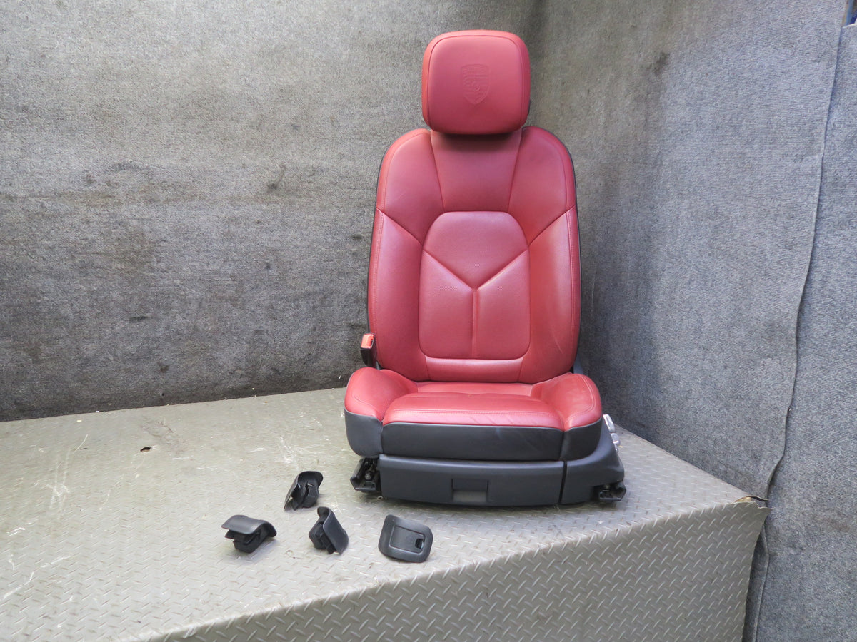 2015-2018 Porsche Macan Front & Rear Heated Perforated Leather Seat Set RED