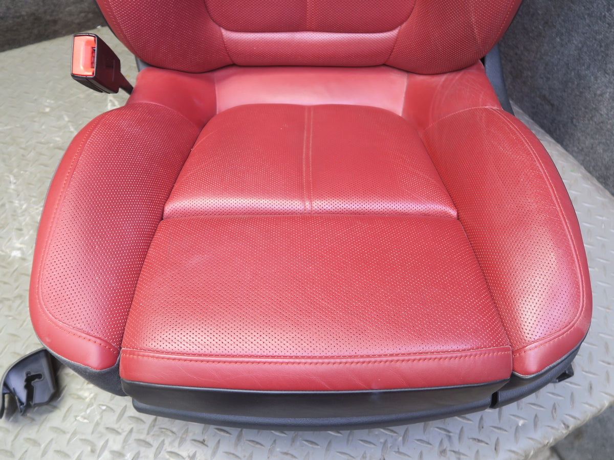 2015-2018 Porsche Macan Front & Rear Heated Perforated Leather Seat Set RED