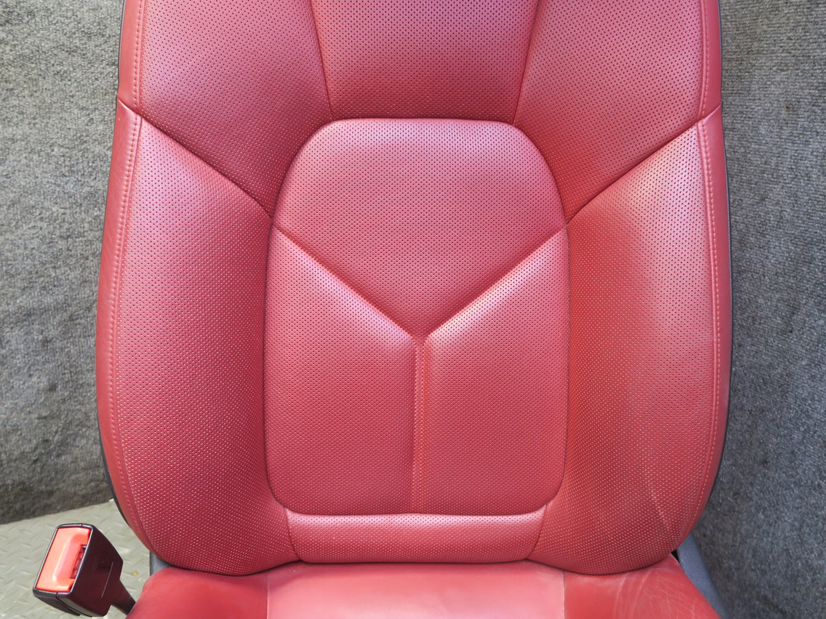 2015-2018 Porsche Macan Front & Rear Heated Perforated Leather Seat Set RED