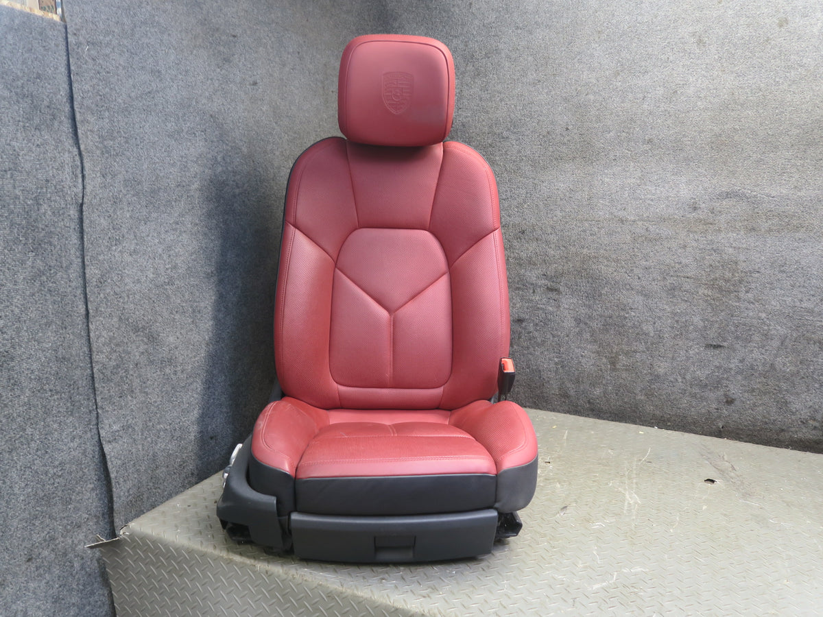 2015-2018 Porsche Macan Front & Rear Heated Perforated Leather Seat Set RED