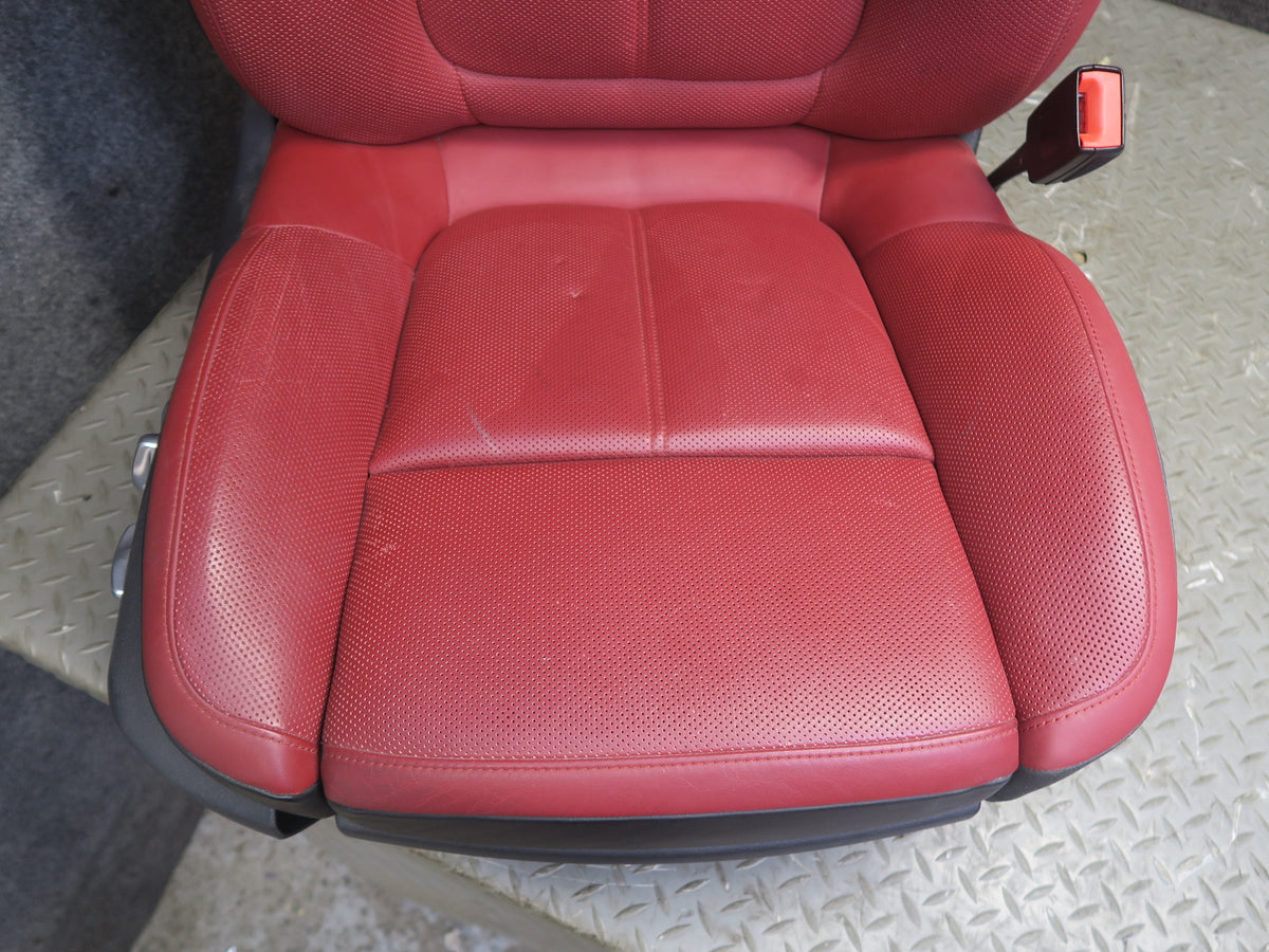 2015-2018 Porsche Macan Front & Rear Heated Perforated Leather Seat Set RED
