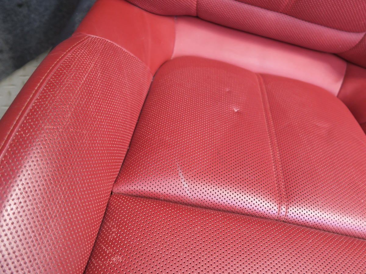 2015-2018 Porsche Macan Front & Rear Heated Perforated Leather Seat Set RED