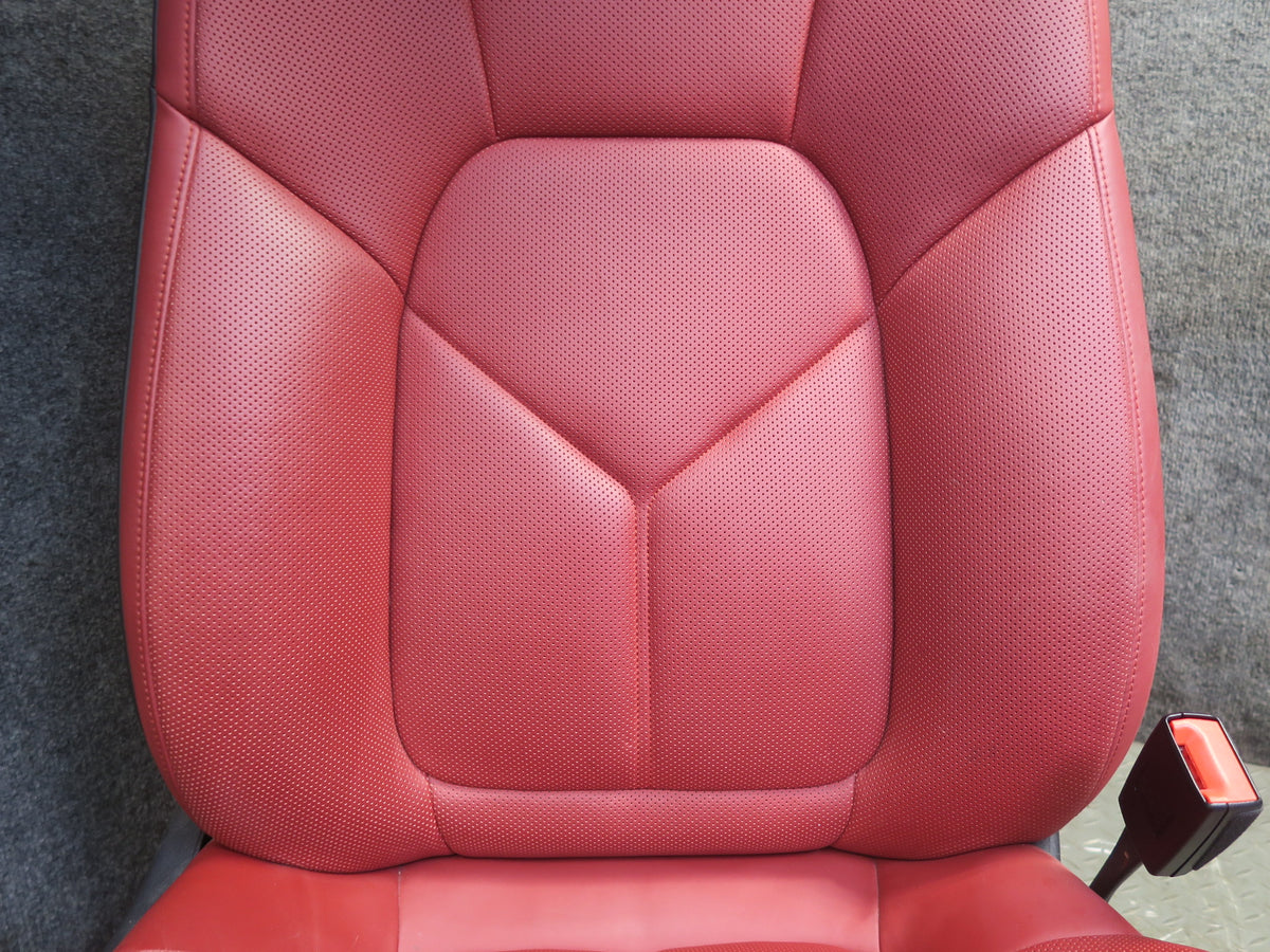 2015-2018 Porsche Macan Front & Rear Heated Perforated Leather Seat Set RED