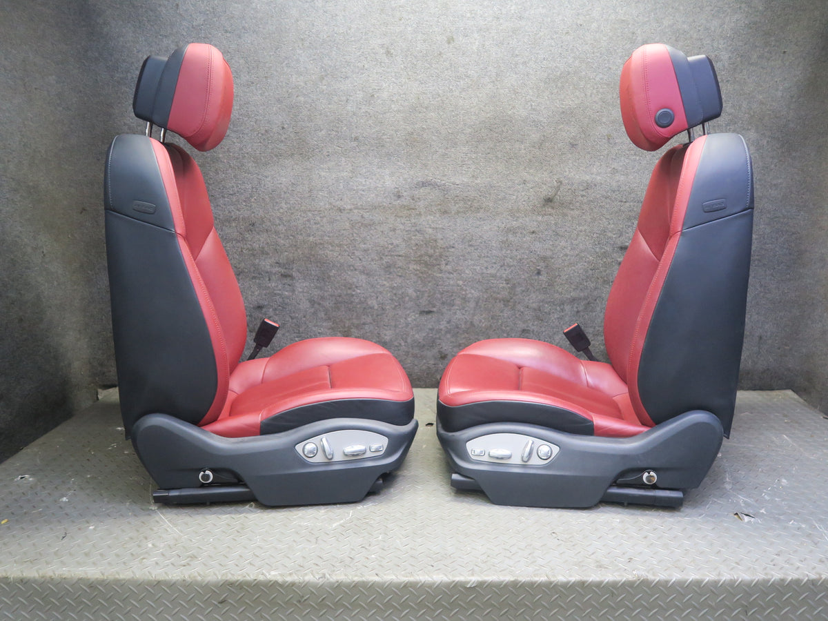 2015-2018 Porsche Macan Front & Rear Heated Perforated Leather Seat Set RED