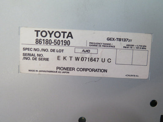 04-06 Lexus UCF30L LS430 Pioneer Audio Radio Amplifier AMP 86180-50190 OEM