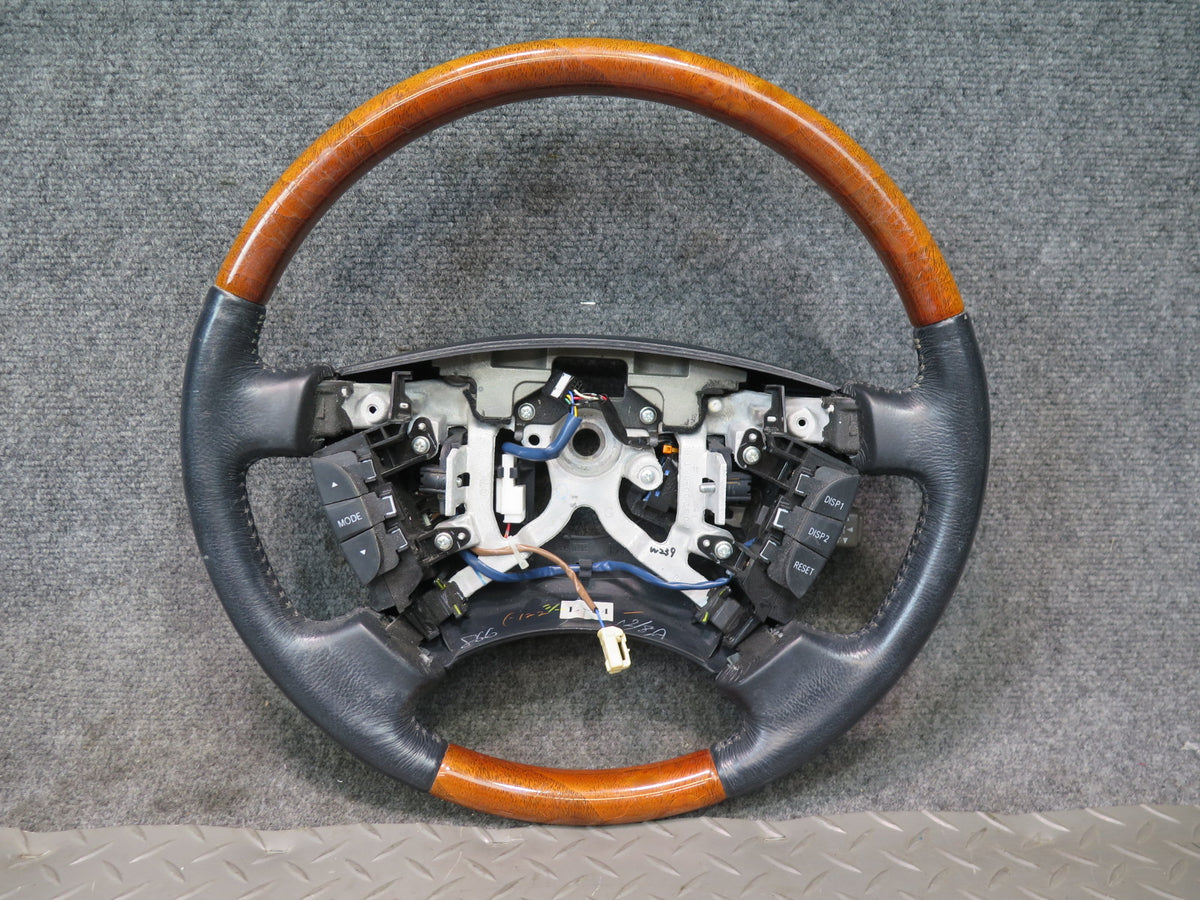 04-06 Lexus UCF30L LS430 Leather Wood Steering w Cruise & Controls Switch OEM