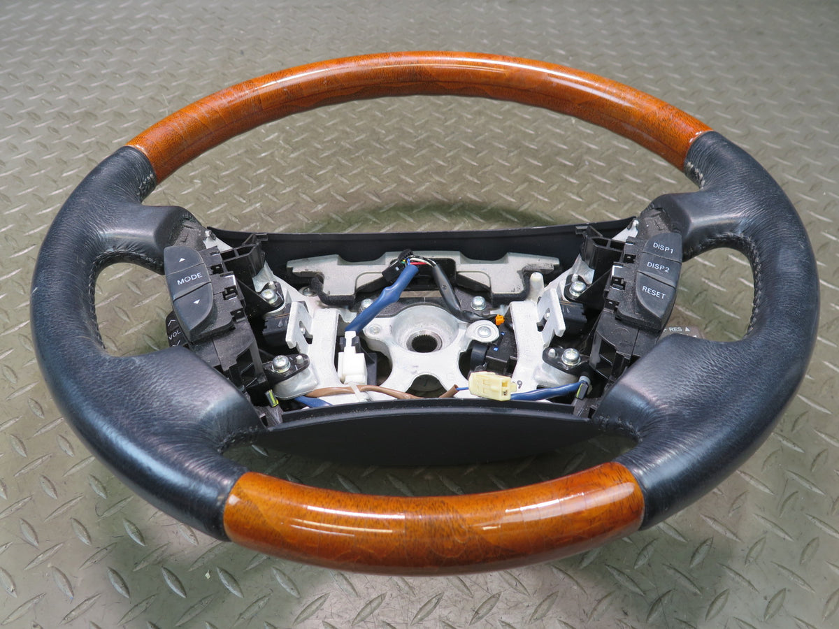 04-06 Lexus UCF30L LS430 Leather Wood Steering w Cruise & Controls Switch OEM