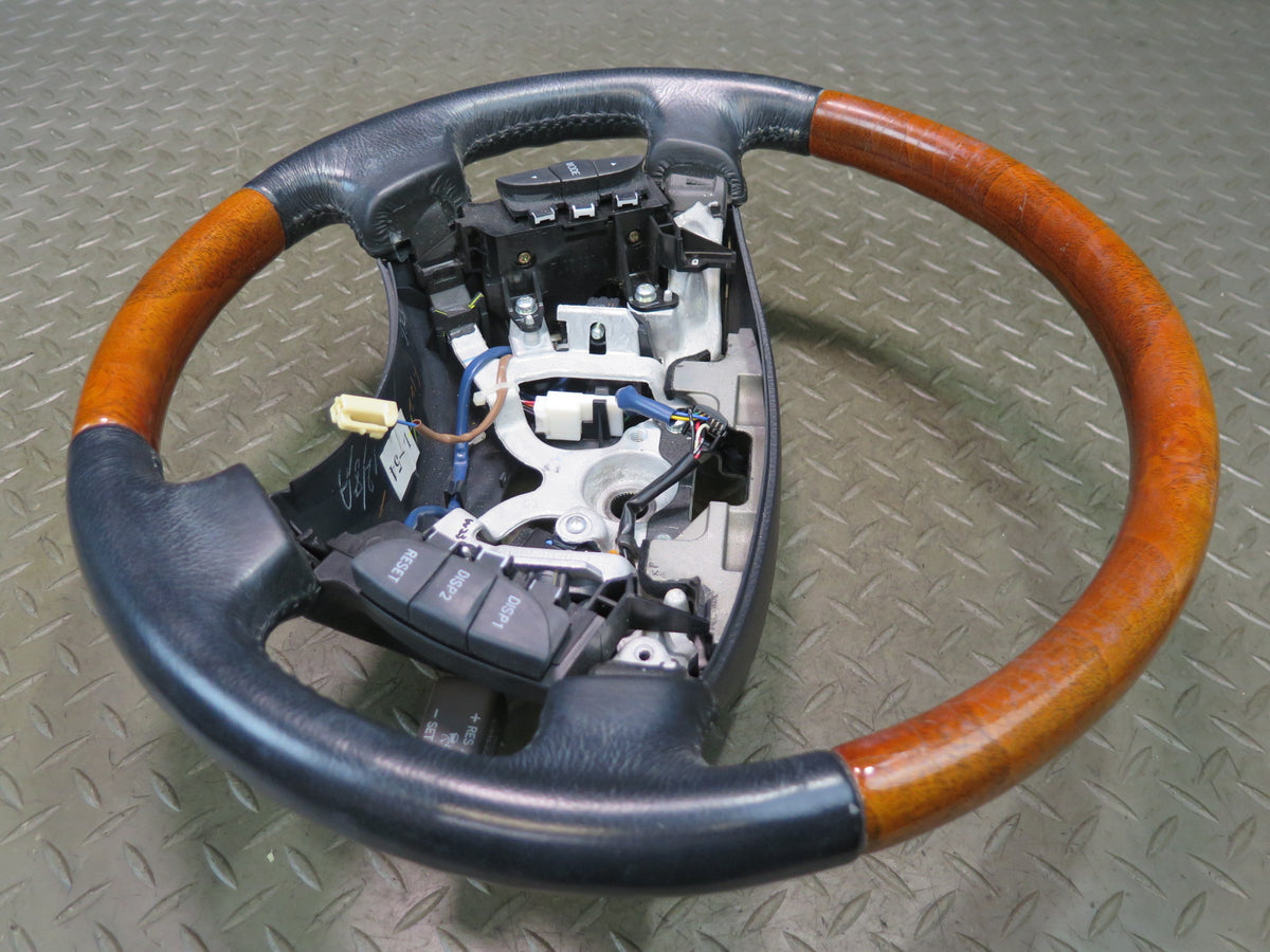 04-06 Lexus UCF30L LS430 Leather Wood Steering w Cruise & Controls Switch OEM