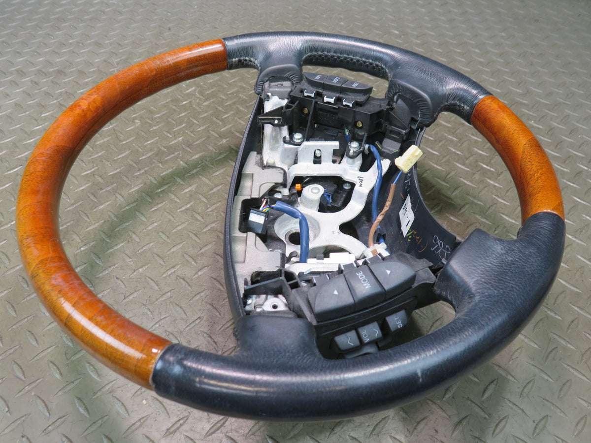 04-06 Lexus UCF30L LS430 Leather Wood Steering w Cruise & Controls Switch OEM