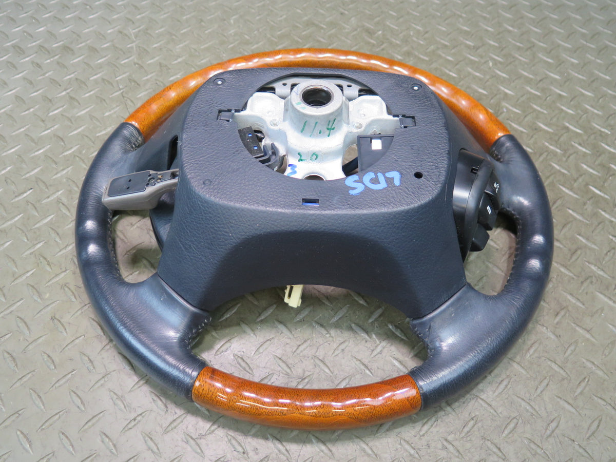 04-06 Lexus UCF30L LS430 Leather Wood Steering w Cruise & Controls Switch OEM