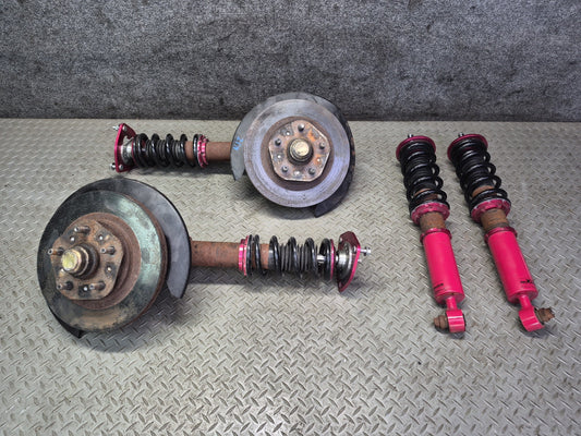 87-89 Nissan Z31 300ZX NA Front & Rear Coilover Shock Absorber Wheel Hub Set