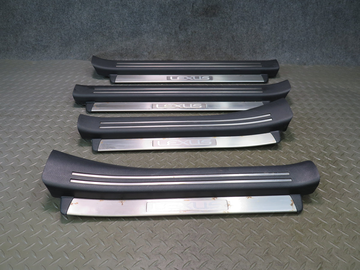 08-12 Lexus UVF46L LS600h Front & Rear Door Scuff Sill Plate Trim Panel Set OEM