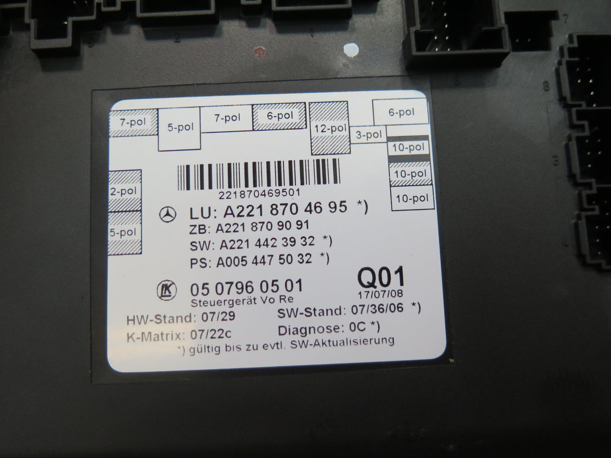 07-13 Mercedes W221 S-class Front Right Door Control Module OEM