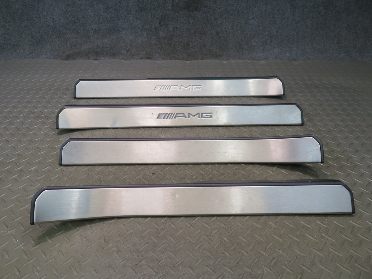 07-13 Mercedes W221 S63 AMG Front & Rear Door Scuff Sill Plate Trim Set OEM