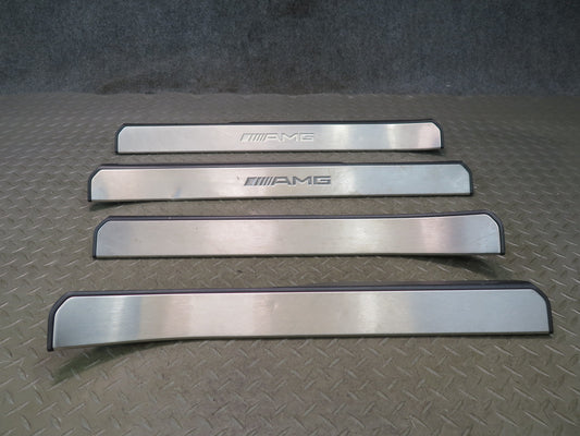 07-13 Mercedes W221 S63 AMG Front & Rear Door Scuff Sill Plate Trim Set OEM
