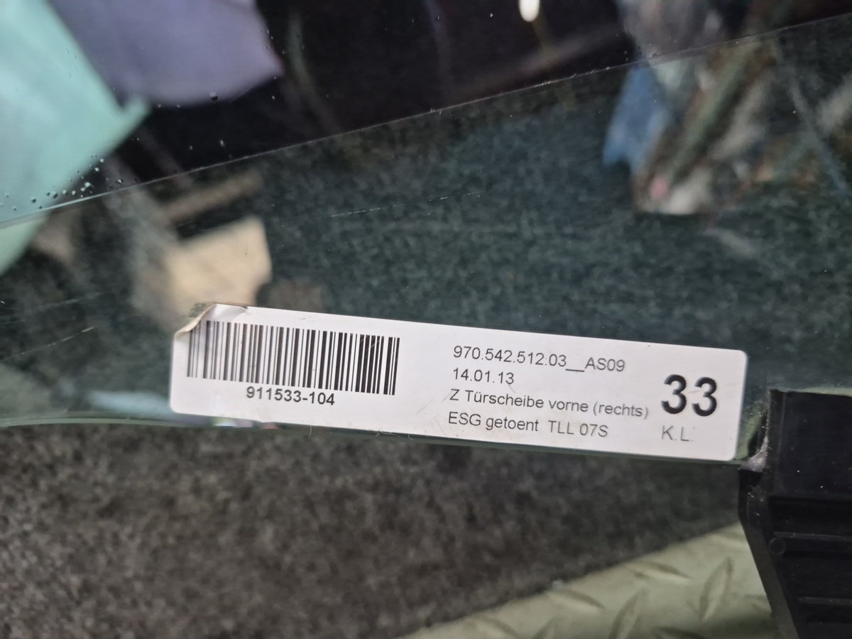 2010-2016 Porsche Panamera 970 Front Right Door Glass Window 97054251203