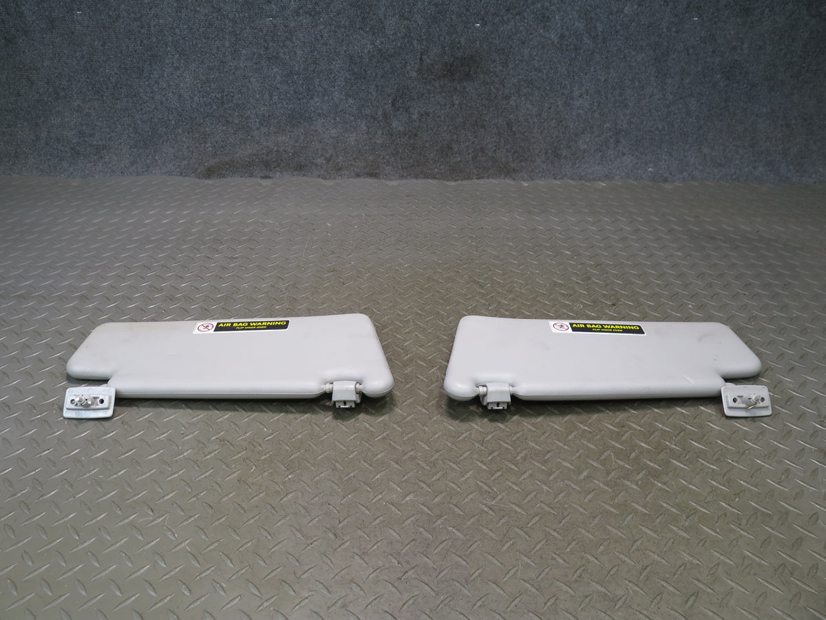 07-12 Mercedes R230 SL550 Set of 2 Front Left & Right Sun Visor Gray Damaged