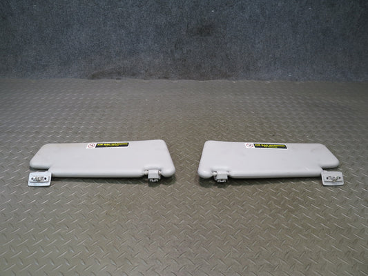 07-12 Mercedes R230 SL550 Set of 2 Front Left & Right Sun Visor Gray Damaged