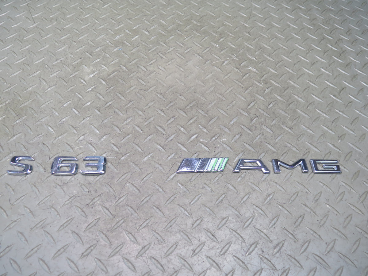 07-13 Mercedes W221 S63 AMG Rear Trunk Lid Emblem Logo Badge Set OEM