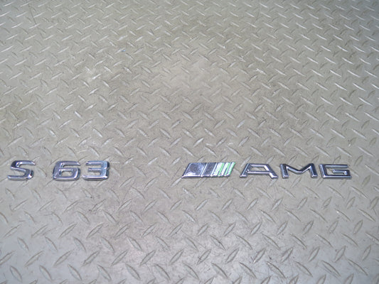 07-13 Mercedes W221 S63 AMG Rear Trunk Lid Emblem Logo Badge Set OEM