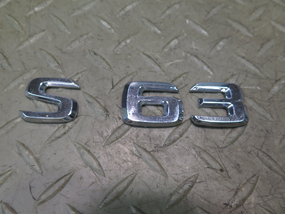 07-13 Mercedes W221 S63 AMG Rear Trunk Lid Emblem Logo Badge Set OEM