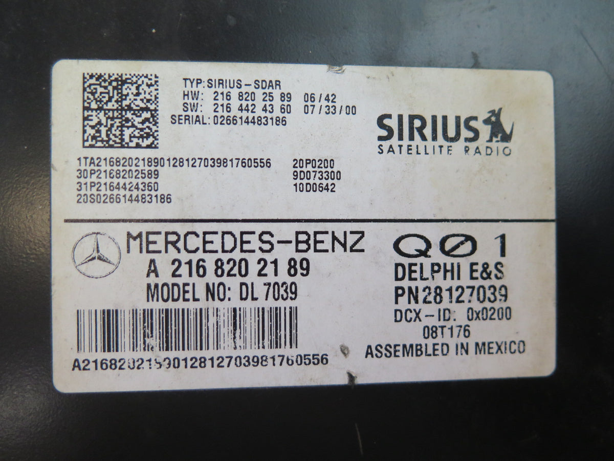 07-13 Mercedes W221 S-class Sirius Satellite Radio Control Module 2168202189 OEM