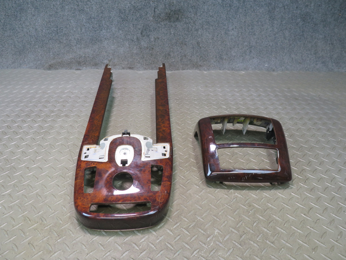 07-09 Mercedes W221 S63 AMG Front & Rear Center Console Wood Trim Panel Damaged