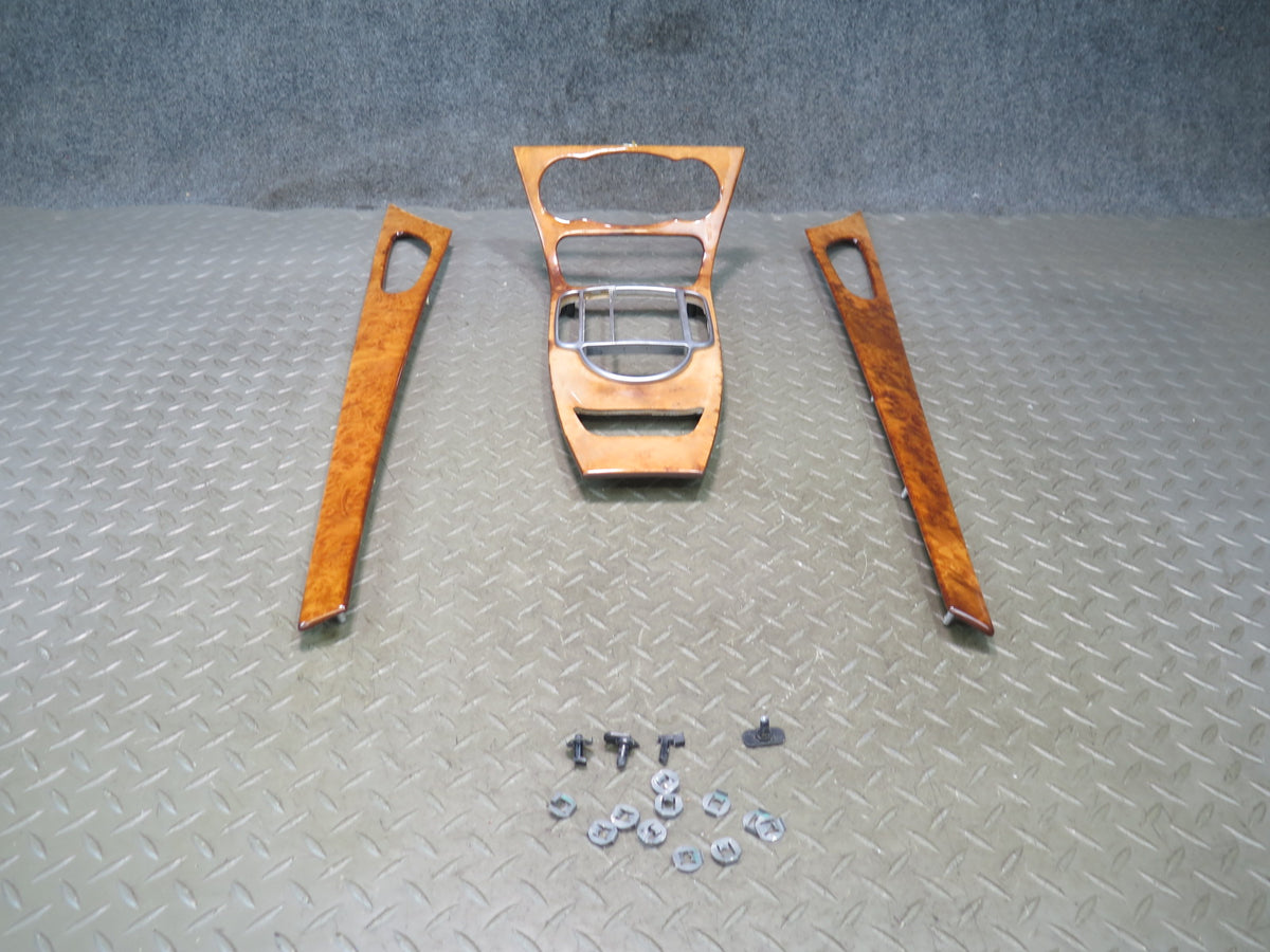 07-08 Mercedes R230 SL550 Dash Center Console Door Wood Trim Panel Set Damaged